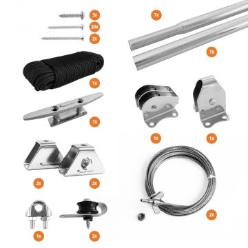 Katrol bevestigingsset harmonicadoek 2,00 meter