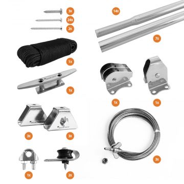 Katrol bevestigingsset harmonicadoek 2,90 meter