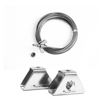 Gordijn bevestigingsset (2 kabelspanners + 6,5 m staalkabel)