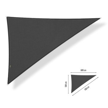 Schaduwdoek driehoek 90° 5,00x6,00x7,80-Carbon Black