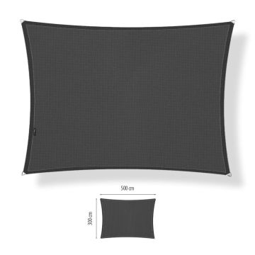 Schaduwdoek rechthoek 3,00x5,00-Carbon Black