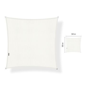 Schaduwdoek vierkant 3,60x3,60-Mineral White