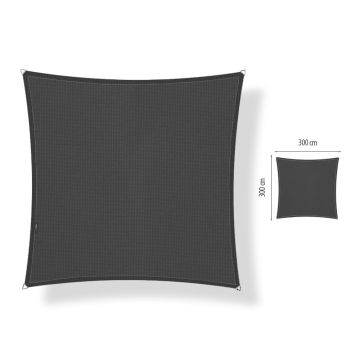 Schaduwdoek vierkant 3.00x3.00 - Carbon Black