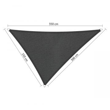 Schaduwdoek driehoek ongelijkzijdig 2,50x3,00x3,50-Carbon Black