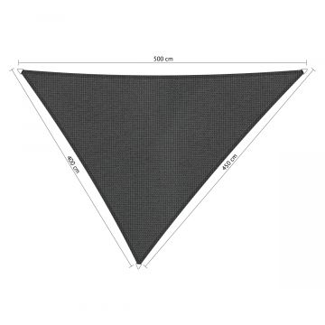 Schaduwdoek driehoek ongelijkzijdig 4,00x4,50x5,00-Carbon Black