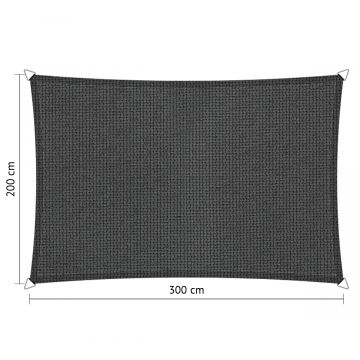 Schaduwdoek rechthoek 2,00x3,00-Carbon Black