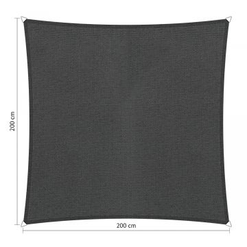 Schaduwdoek vierkant 2,00x2,00-Carbon Black